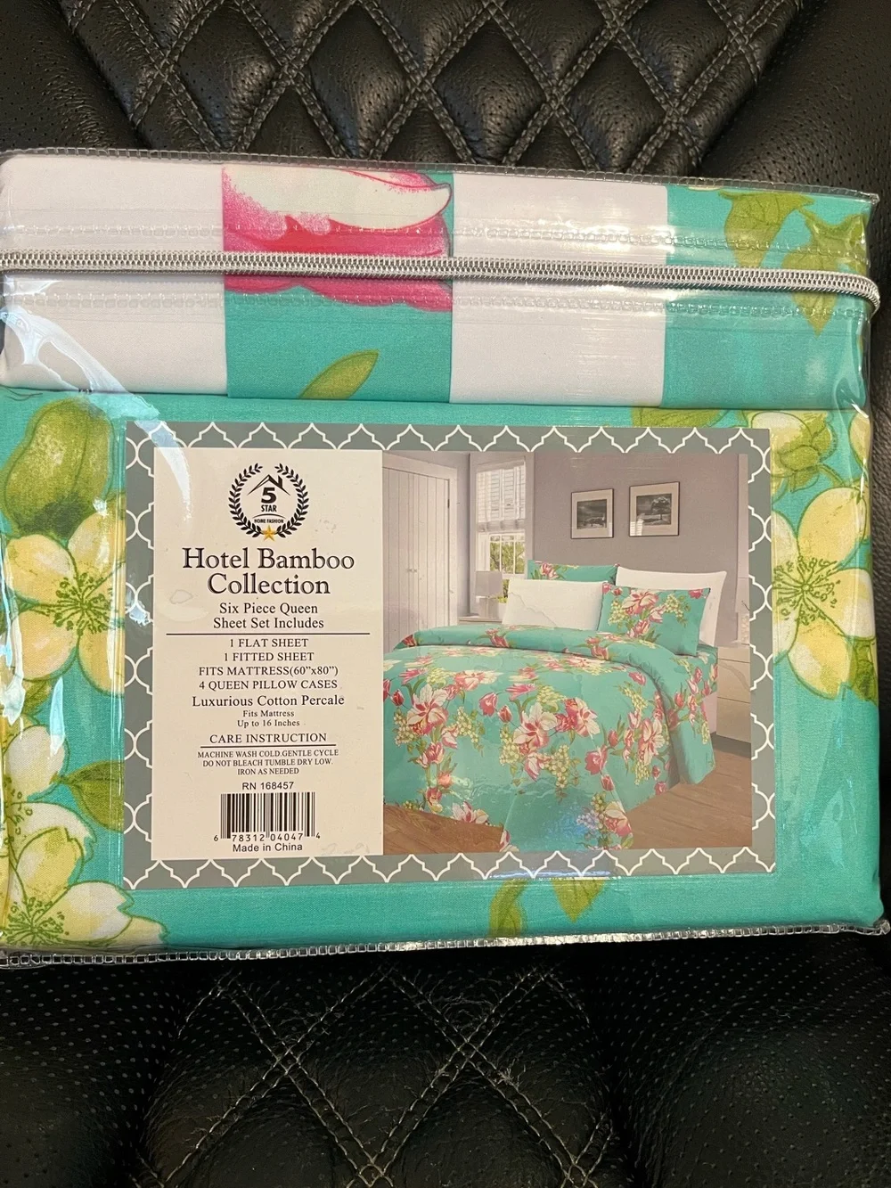 Floral Queen Sheet Set - Aqua